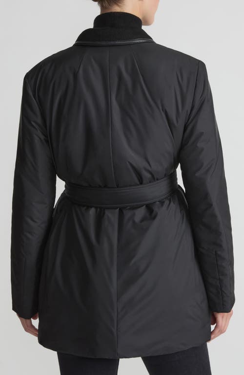 Shop Lafayette 148 New York Insulated Reversible Trench Jacket In Black