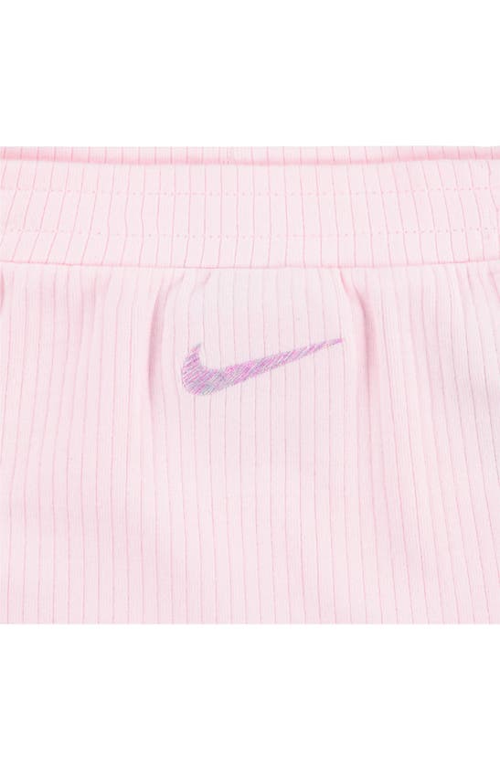 Shop Nike Ready Set Rib T-shirt & Shorts Set In Pink Foam