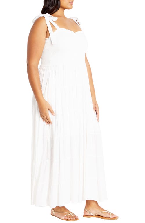 Shop City Chic Spot Sara Dobby Maxi Dress In Ivory