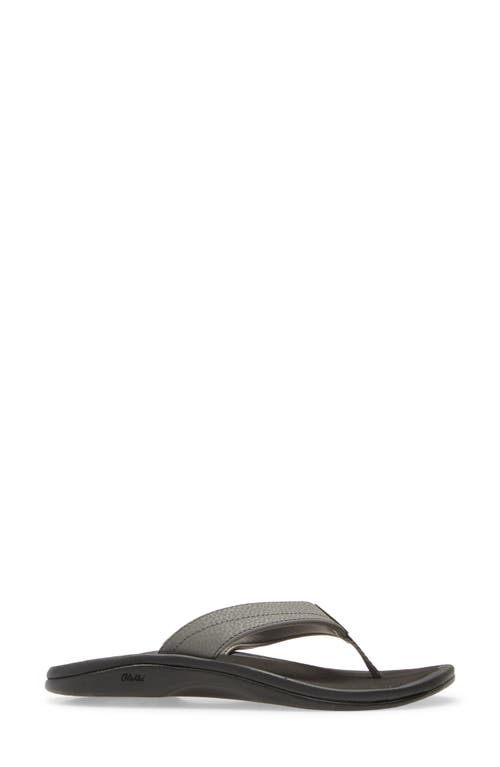 Shop Olukai Ohana Flip Flop In Charcoal/onyx