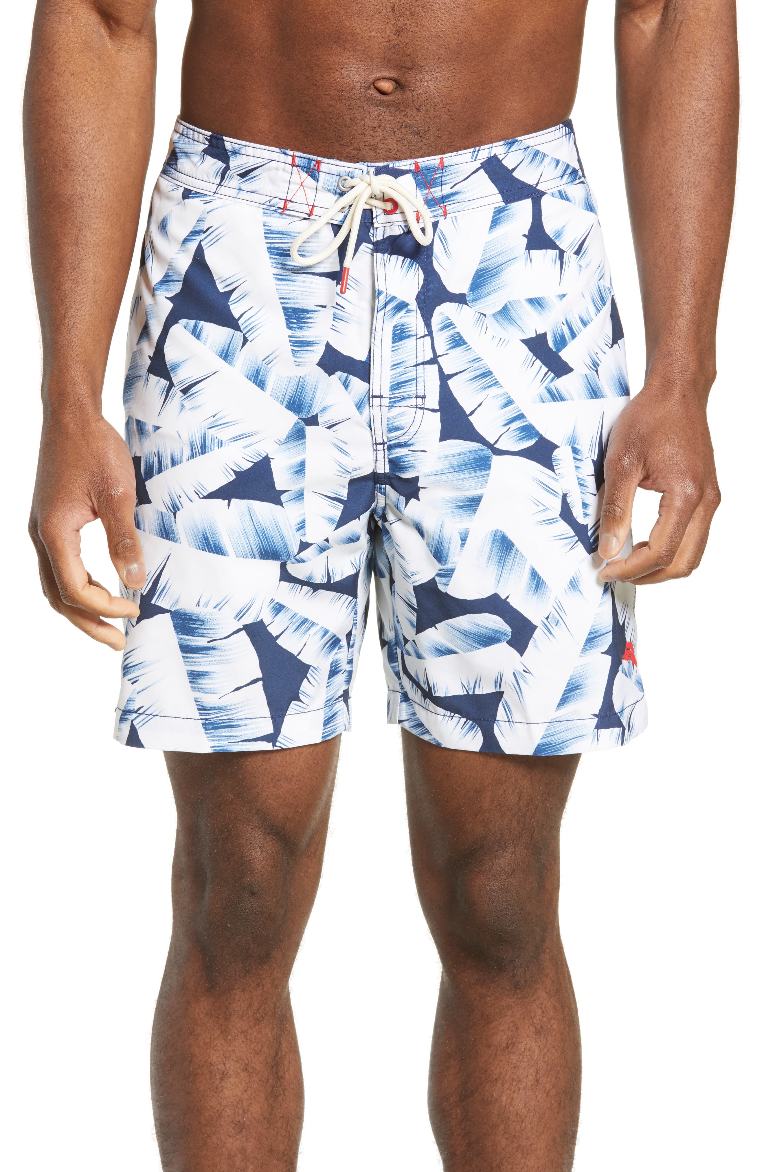 Tommy Bahama Baja Deco Fronds Classic Fit Swim Trunks, Blue