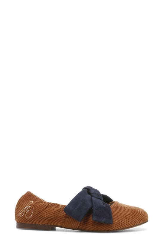 Sam Edelman Kids' Felicity Flat In Brown Mustard/ Baltic Navy