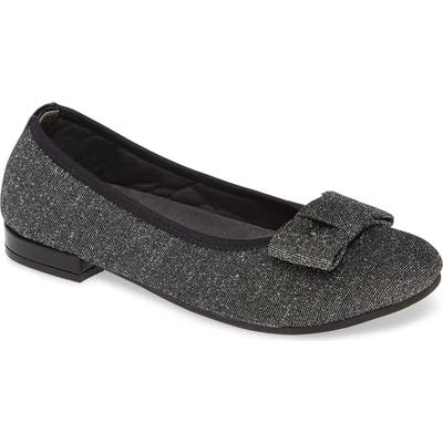 David Tate Teresa Glitter Bow Flat- Metallic