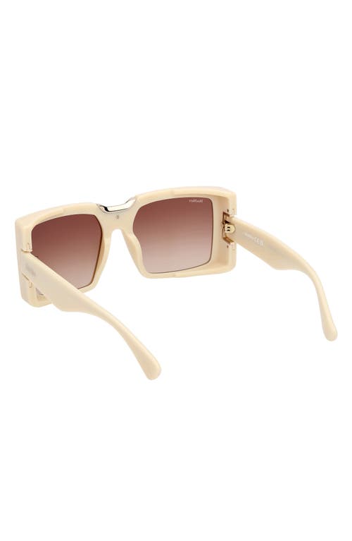 Max Mara Women's Ivory & Brown Gradient Spark 6 Square Sunglasses In Ivory/pale Gold/grad Brown