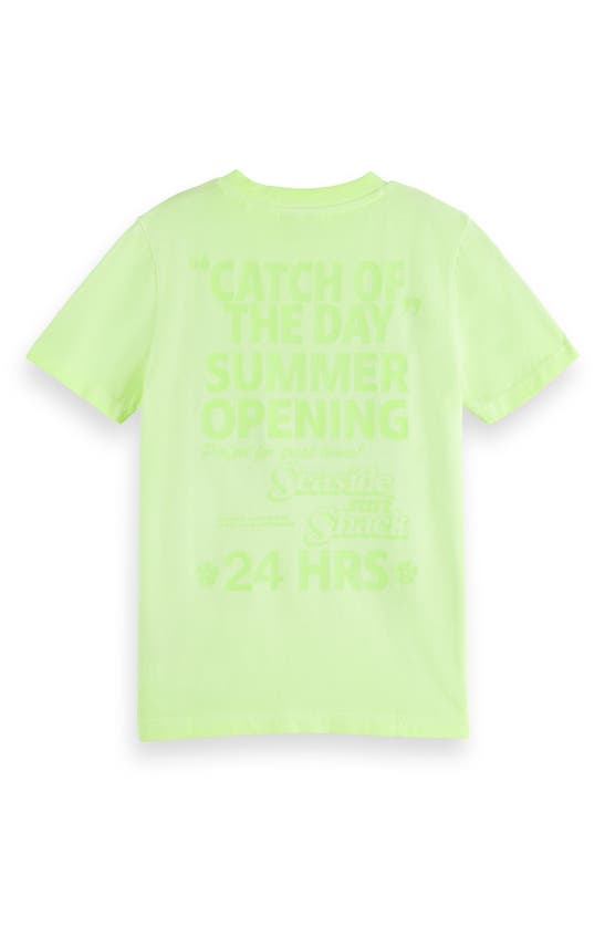Shop Scotch & Soda Kids' Cotton Graphic T-shirt In Lime