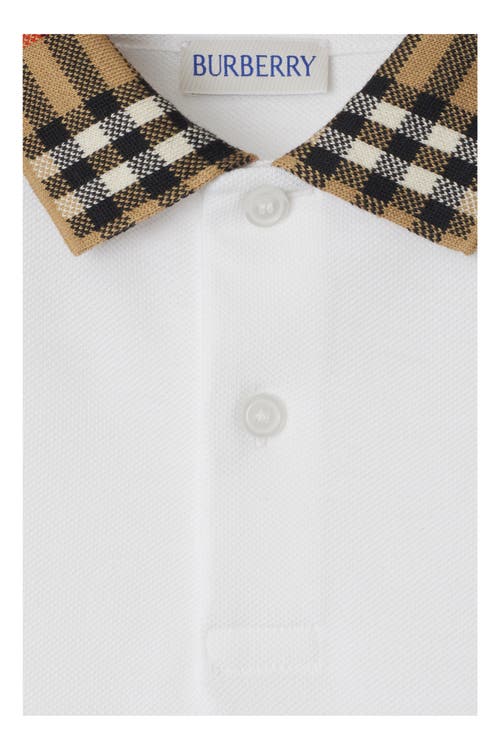 BURBERRY BURBERRY CHECK COLLAR COTTON POLO SHIRT