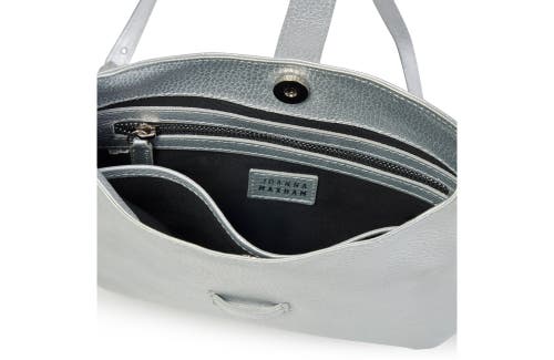 Shop Joanna Maxham Tulip Crossbody Bag In Silver Pebbled