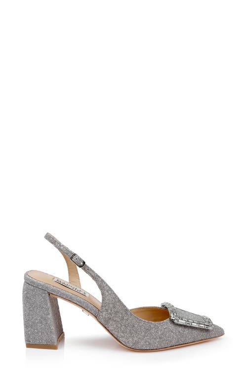 Shop Badgley Mischka Collection Emmie Slingback Pointed Toe Pump In Silver Antique