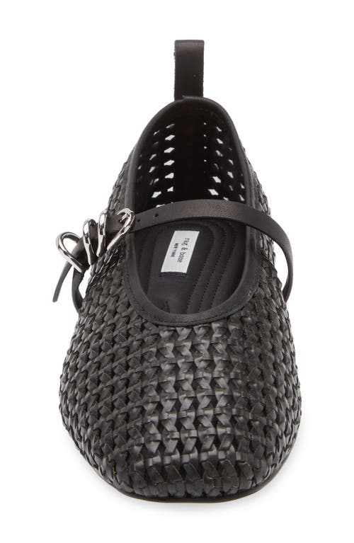 Rag & Bone Spire Woven Mary Jane Ballerina Flats In Black