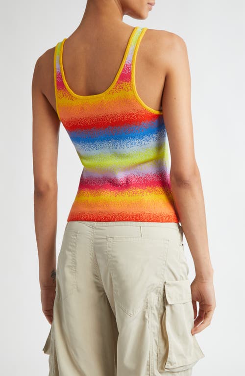 Shop Monse Blurry Stripe Jacquard Sweater Tank In Yellow Multi