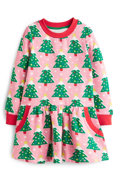 Mini Boden Kids' Fun Christmas Print Leggings, Almond Pink, 12-18 months
