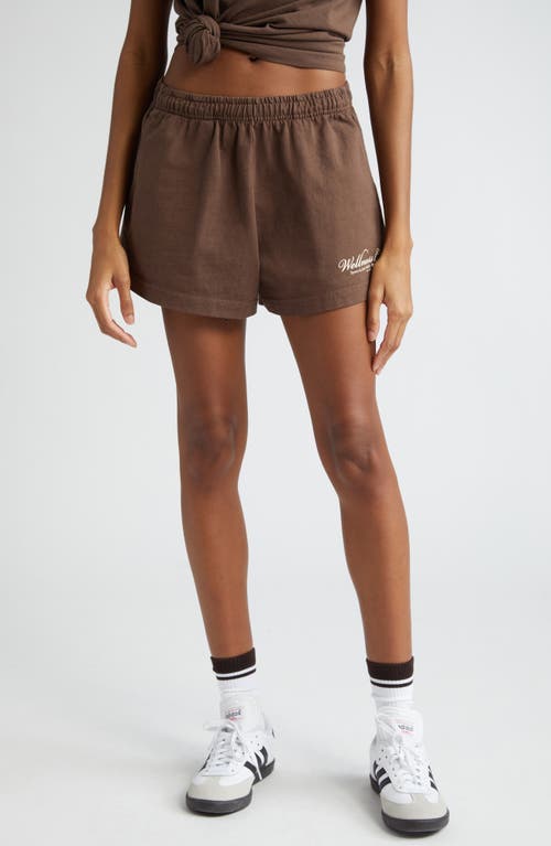 Sporty And Rich Sporty & Rich 1800 Health Cotton Disco Shorts In Chocolate