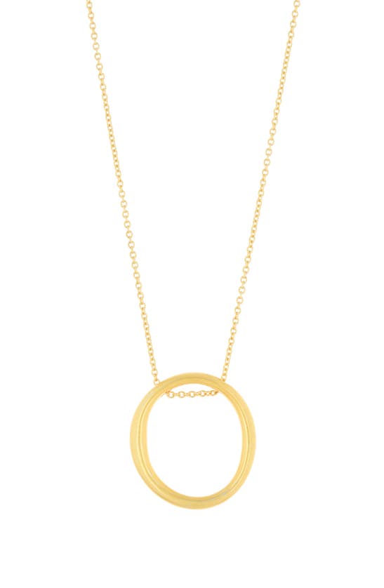 Madewell Wheel Open Circle Pendant Necklace In Vintage Gold