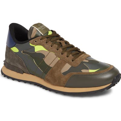 Valentino Garavani Camo Rockrunner Sneaker, Green