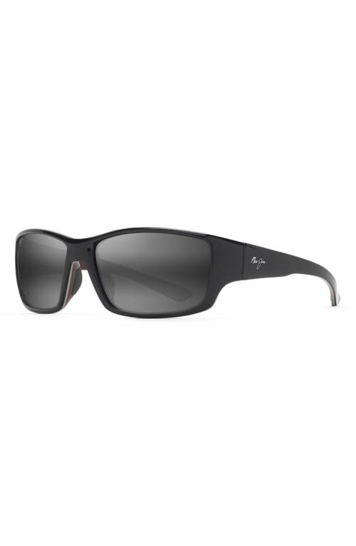 Maui Jim Local Kine 61mm Polarized Sunglasses In Black/grey/maroon