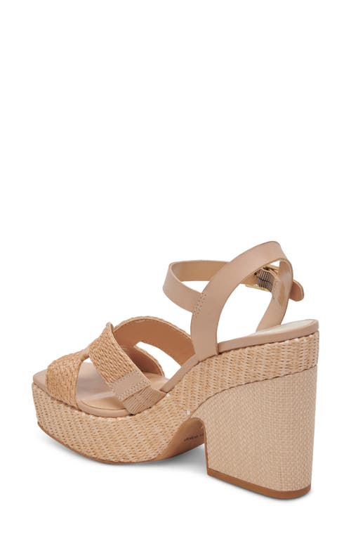 Dolce Vita Women's Cale Ankle Strap Espadrille Platform Sandals In Light Natural Raffia