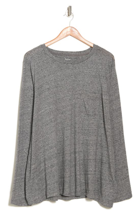 Madewell Whisper Long Sleeve T-shirt In Hthr Pewter