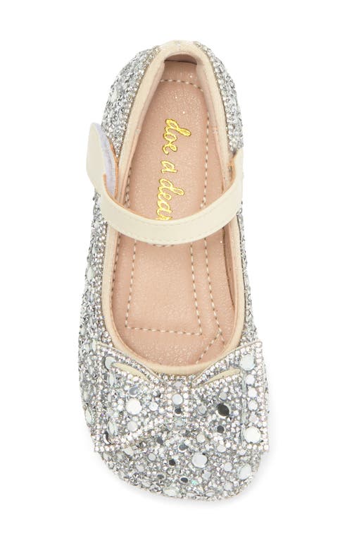 Doe A Dear Kids' Embellished Mary Jane Flat In Beige/silver