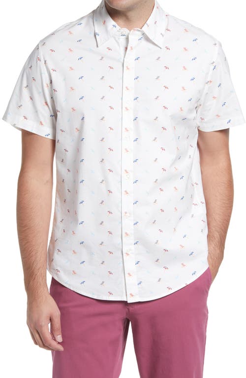 Bonobos Riviera Slim Fit Stretch Print Short Sleeve Button-Up Shirt in Beach Day