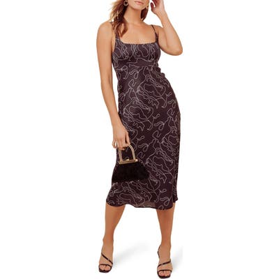 Astr The Label Joan Square Neck Midi Dress, Black