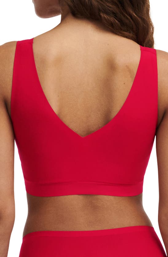 Shop Chantelle Lingerie Soft Stretch Padded V-neck Bralette In Poppy Red