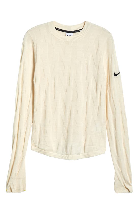 Shop Nike Run Division Mid Layer Top In Pale Ivory