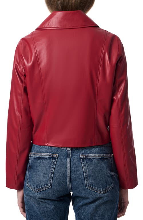 Bernardo Faux Leather Moto Jacket In Red