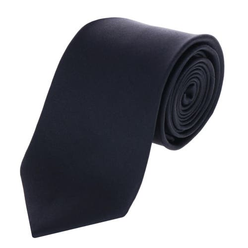 Shop Trafalgar Sutton Solid Color Silk Brace Bow Tie Necktie And Pocket Square Set In Black