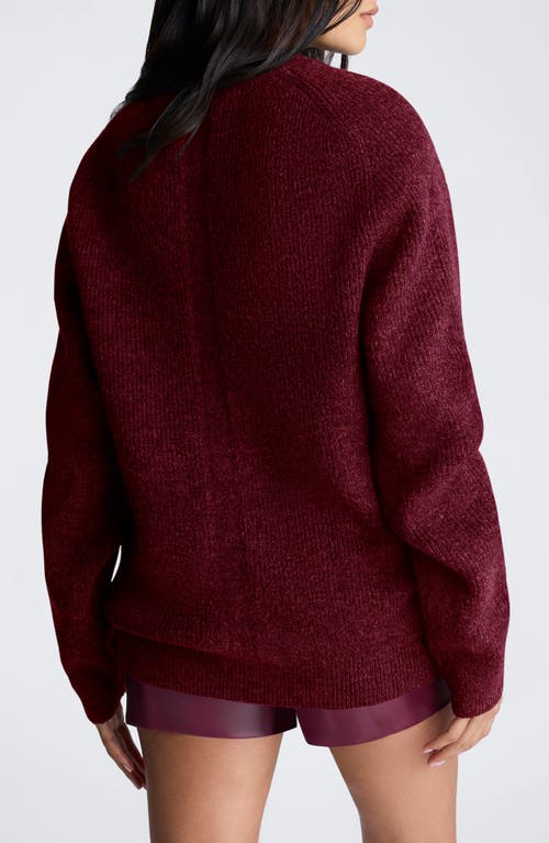 Kenneth Cole Oversize Chenille Sweater In Wineberry