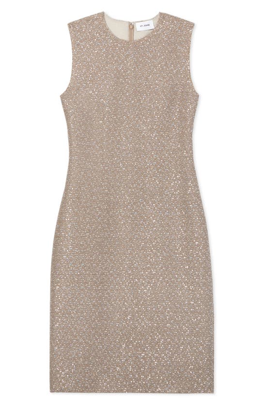 ST. JOHN SEQUIN TEXTURED KNIT SHEATH DRESS