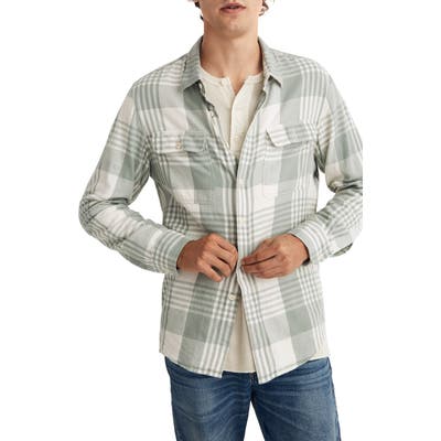 Madewell Dolefield Plaid Flannel Long Sleeve Work Shirt, Grey