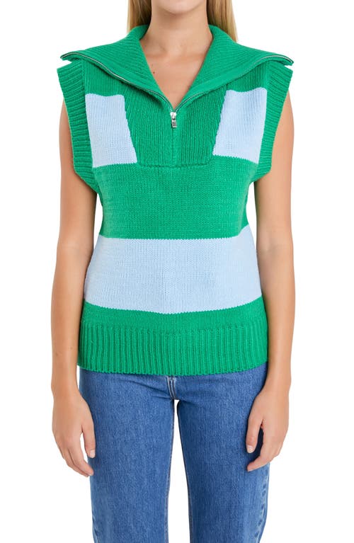 Shop English Factory Stripe Sweater Vest In Blue/green