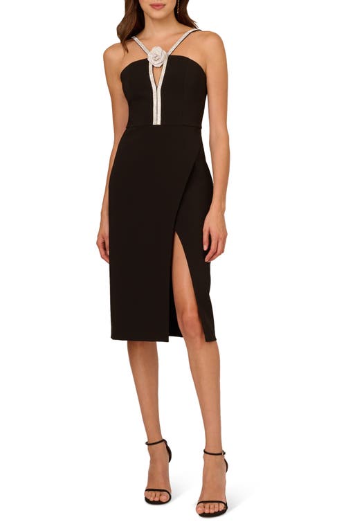 Liv Foster Stretch Twill Midi Dress In Black