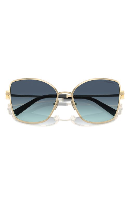 Shop Tiffany & Co . 58mm Gradient Butterfly Sunglasses In Blue Gradient