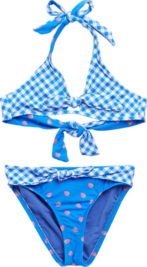 Hobie Kids' Checked Out Reversible 2-Piece Bikini | Nordstromrack