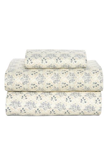 Patina Vie Maison Caelia Patterned Sheet Set In Navy