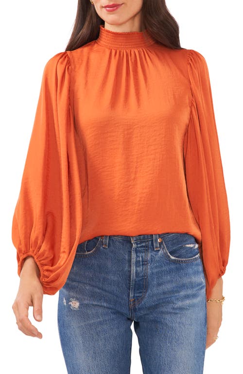 Vince Camuto Mock Neck Long Sleeve Blouse in Citrus Spice