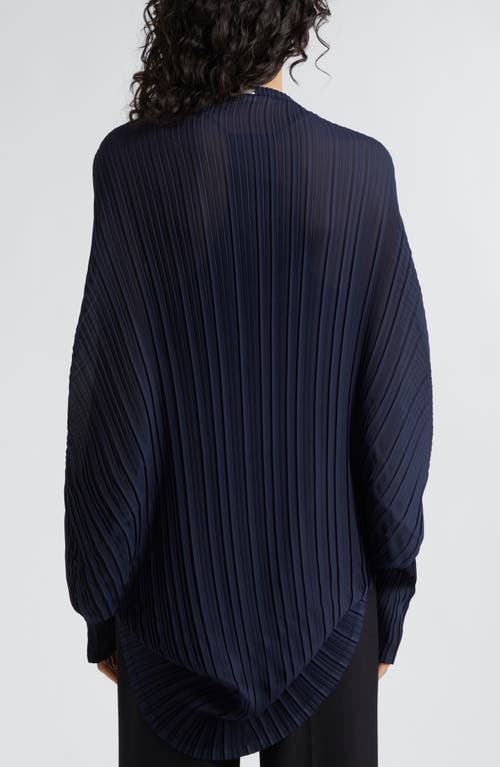 Shop Herno Pleated Shrug In Navy