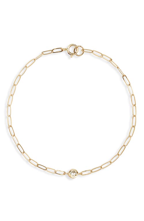 Shop Anzie Bezel Pendant Bracelet In Diamond