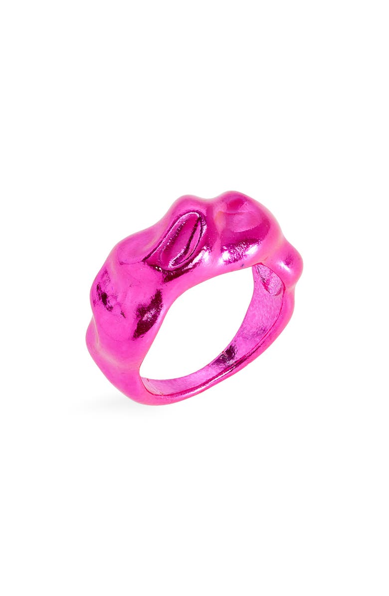 OPEN EDIT Textured Metallic Ring, Main, color, METALLIC HOT PINK