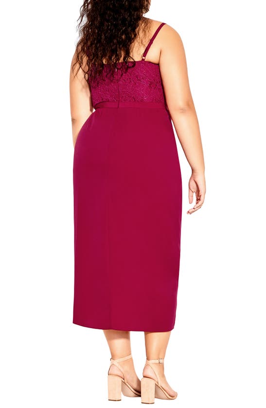 City Chic Lace Touch Dress In Rosebud