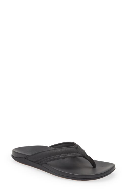 Shop Olukai Maha Flip Flop In Black/black