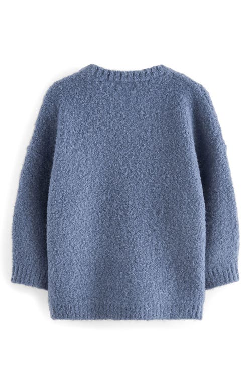 Shop Next Kids' Oversize Bouclé Crewneck Sweater In Blue