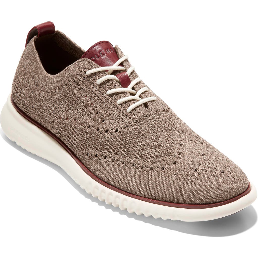 Shop Cole Haan 2.zerogrand Stitchlite Water Resistant Wingtip In Ch Truffle/ivory