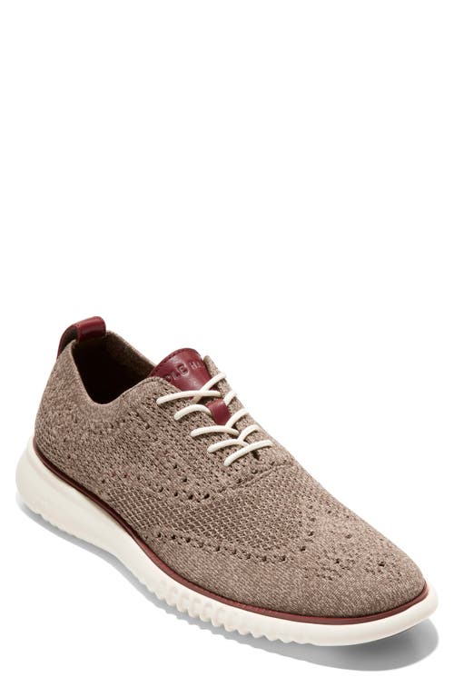 Shop Cole Haan 2.zerogrand Stitchlite Water Resistant Wingtip In Ch Truffle/ivory