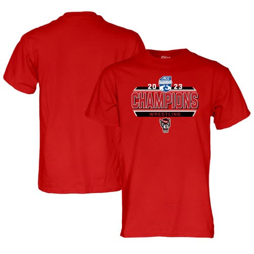 Men's Blue 84 Red NC State Wolfpack 2023 ACC Wrestling Tournament Champions T-Shirt