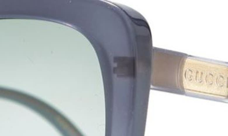Gucci 57mm Gradient Cat Eye Sunglasses In Blue Green