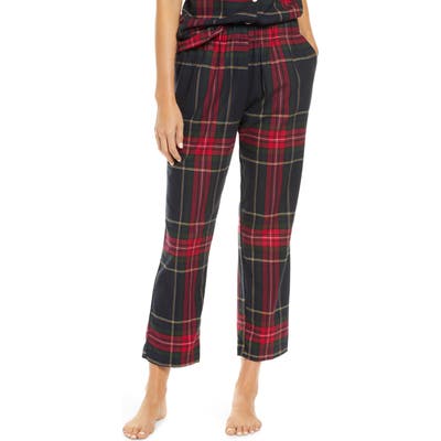 Maison Du Soir Positano Plaid Pajama Pants, Black