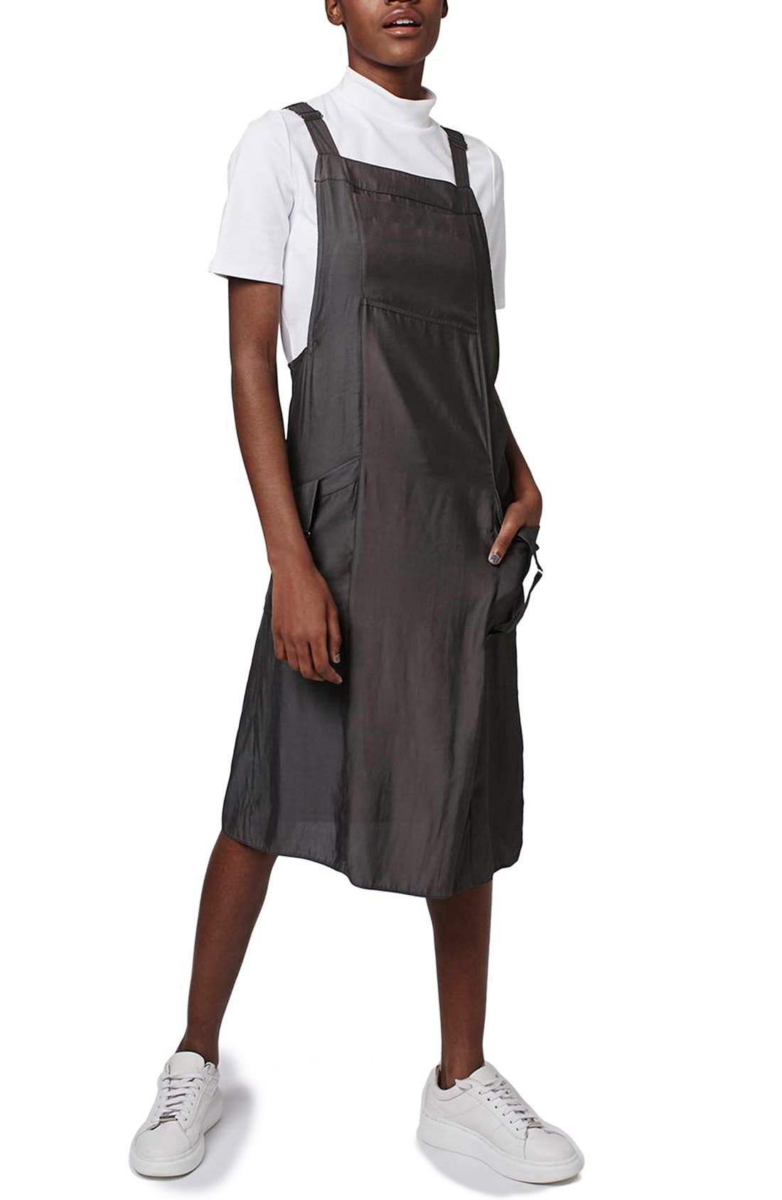 dungarees midi dress