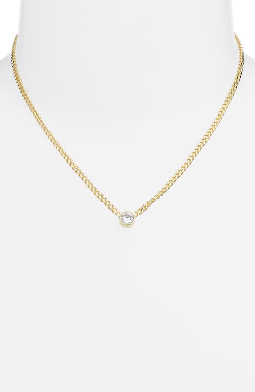 Shymi Fancy Bezel Pendant Necklace In Gold/white/heart